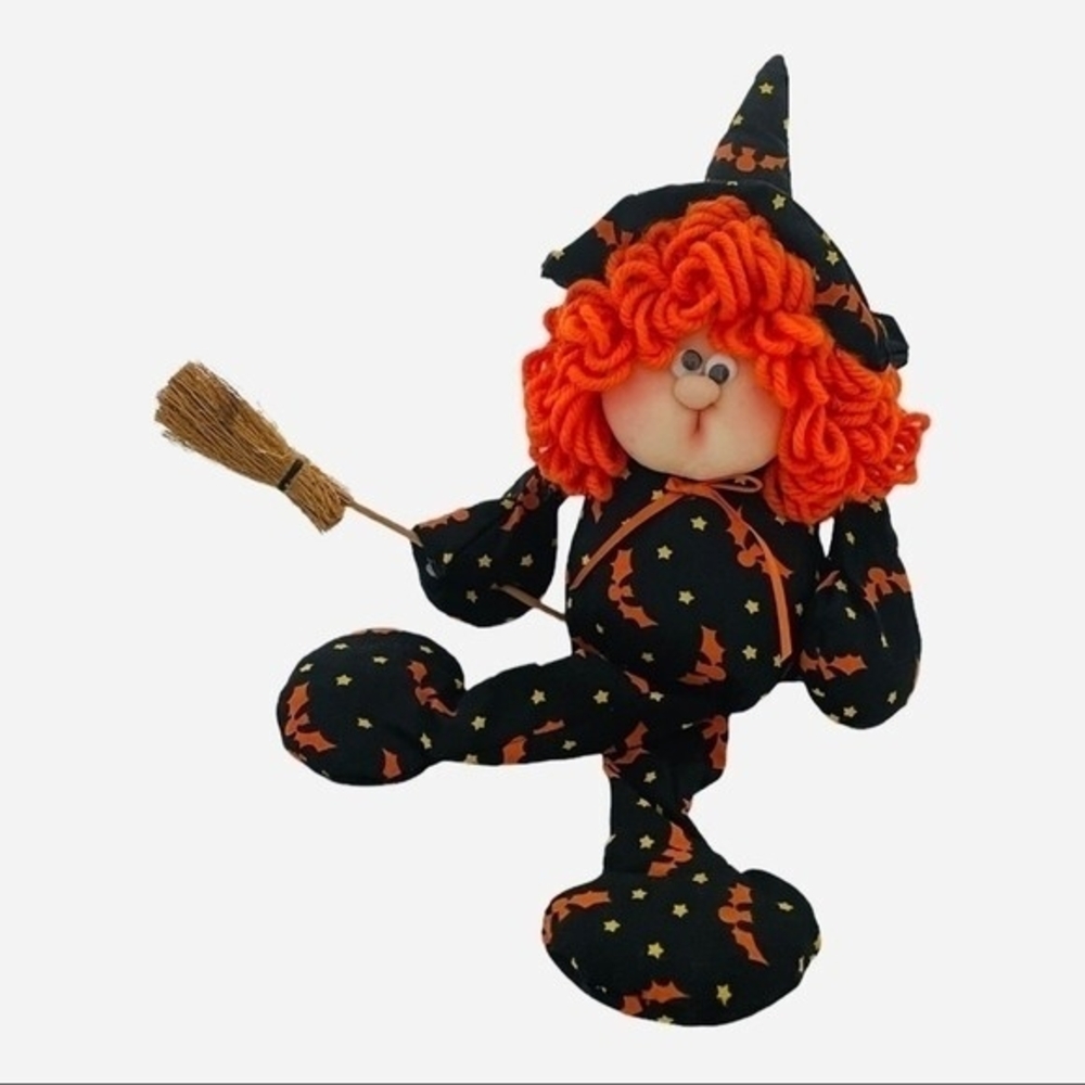 14in Brownie Witch Halloween Art Doll Long Legged Rag Doll Weighted Mythical Dec
